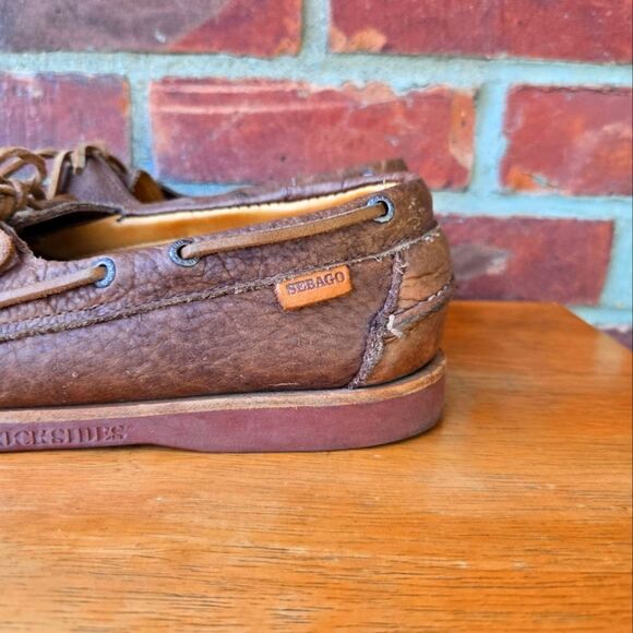 Sebago Docksides Leather loafers men's 10.5 Slip Resistant Non-Marking - Picture 4 of 11